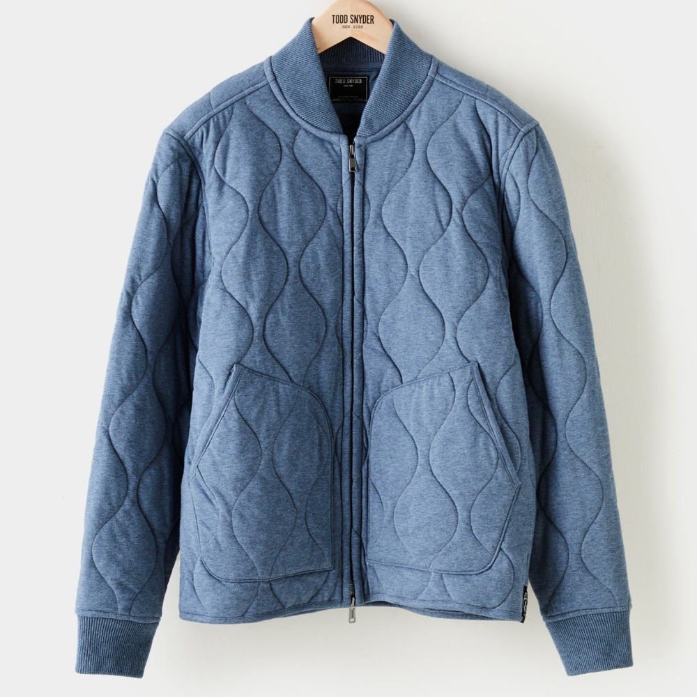 TODD SNYDER THE QUILTED BOMBER JACKET IN INDIGO Small EUC!